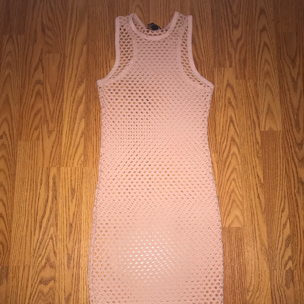Forever 21 Mesh Knit Bodycon Dress - Dusty Pink